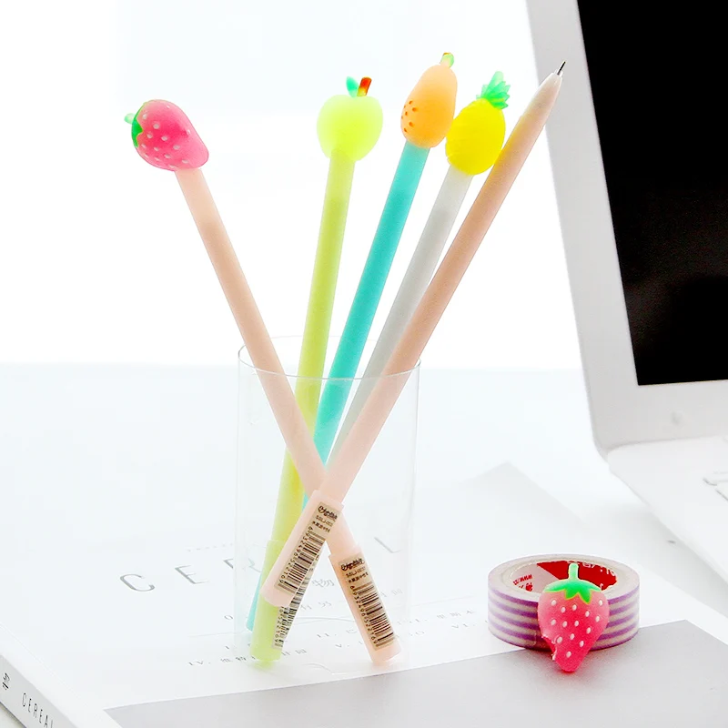 24 pcs/Lot korean fruit gel pen 0.5mm Black color ink pens for kid's gift Stationery Office accessories School supplies EB137
24 pcs/Lot korean fruit gel pen 0.5mm Black color ink pens for kid's gift Stationery Office accessories School supplies EB137