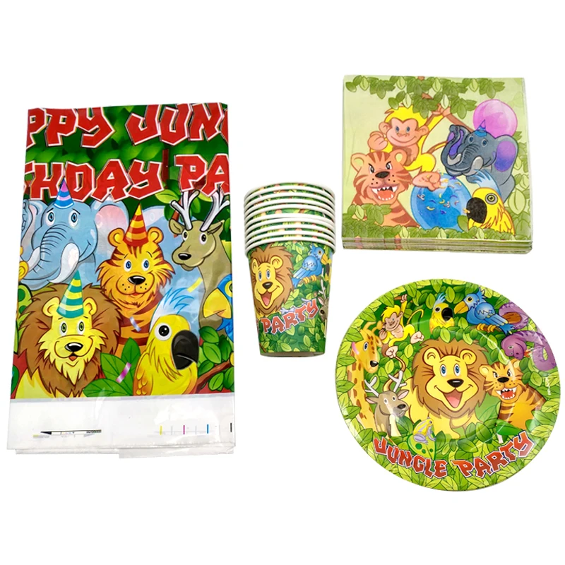 61PCS For 20 People Birthday Party Jungle Animal Tableware Set Decorate Cups Napkins Baby Shower Kids Favors tablecloth Plates
61PCS For 20 People Birthday Party Jungle Animal Tableware Set Decorate Cups Napkins Baby Shower Kids Favors tablecloth Plates