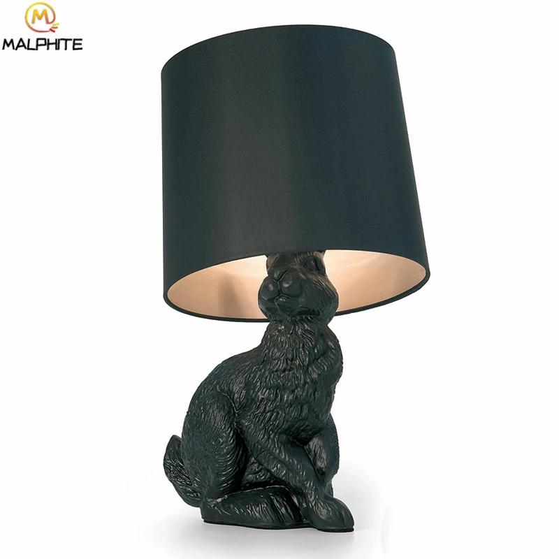 Resin Black White Rabbit Modern Led Table Lamp Black/White Cloth Lampshade tafellamp Living Room Bedside Deco lighting fixtures
Resin Black White Rabbit Modern Led Table Lamp Black/White Cloth Lampshade tafellamp Living Room Bedside Deco lighting fixtures