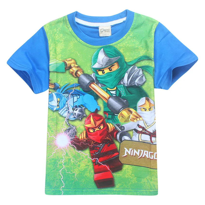 Летняя футболка ninja Ninjago детская модная одежда хлопковые футболки с короткими