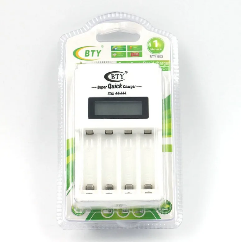 LCD Fast Quick Speed Smart Charger for AA AAA Ni-Cd Ni-Mh Rechargeable Battery BTY N-903
LCD Fast Quick Speed Smart Charger for AA AAA Ni-Cd Ni-Mh Rechargeable Battery BTY N-903