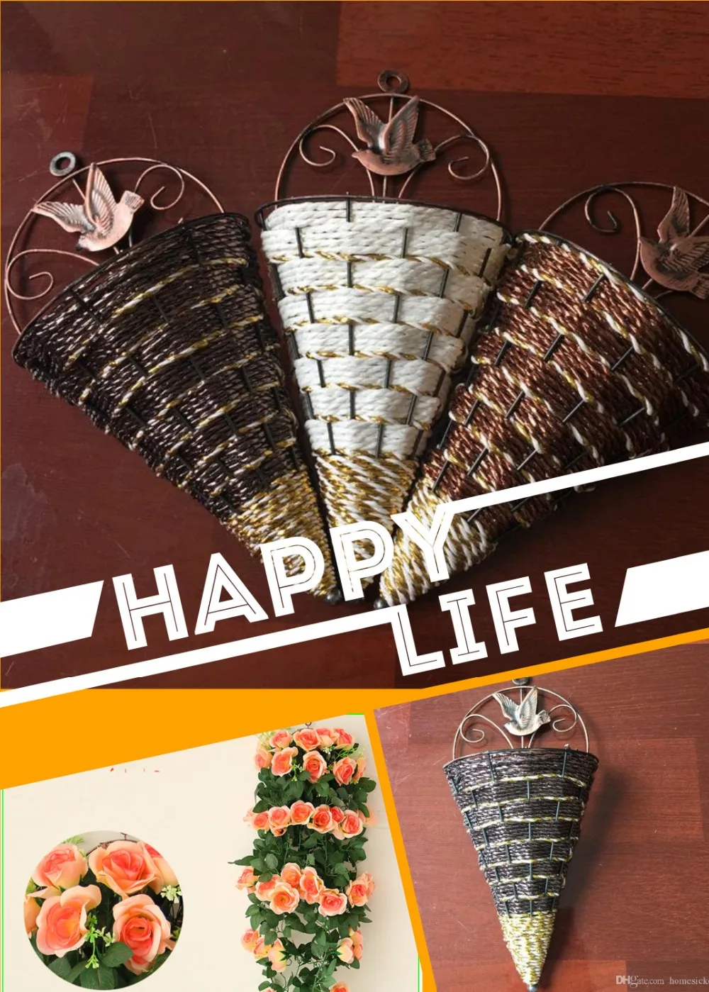 Wholesale home decoration accessories vintage wall hang vases emulation flower basket home decor wall decorative flower vase
Wholesale home decoration accessories vintage wall hang vases emulation flower basket home decor wall decorative flower vase