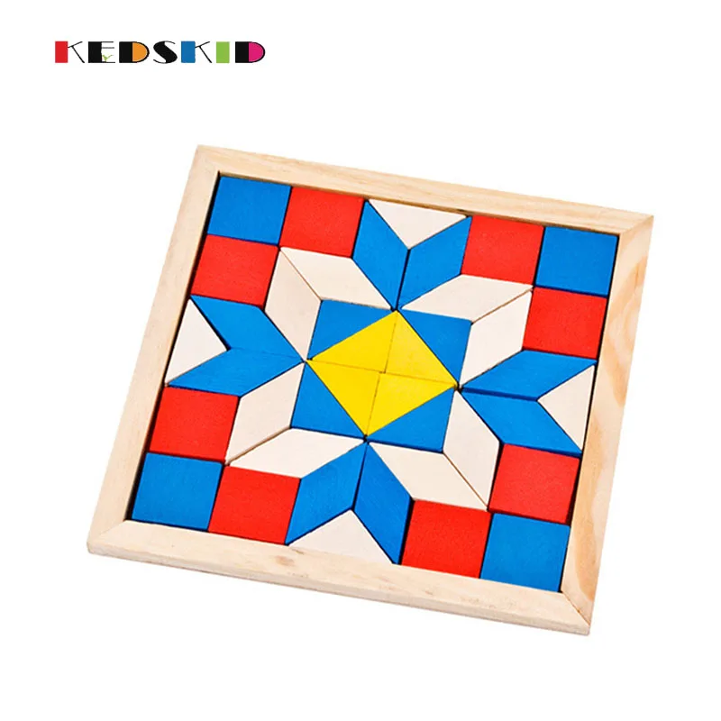 Wooden Diamond Triangle jigsaw puzzle Children Mental Development Educational Toys for Kids | Игрушки и хобби