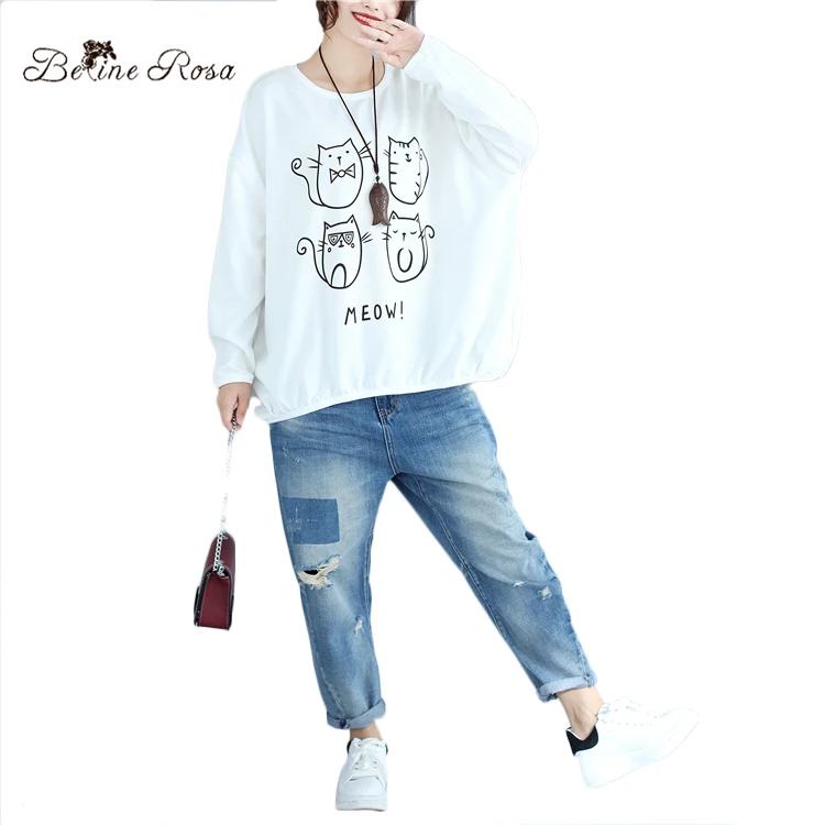 Свободная женская повседневная одежда BelineRosa, украшенное принтом котенок , женские пуловеры, большие размеры, осень 2019 BSDM0053
Свободная женская повседневная одежда BelineRosa, украшенное принтом котенок , женские пуловеры, большие размеры, осень 2019 BSDM0053