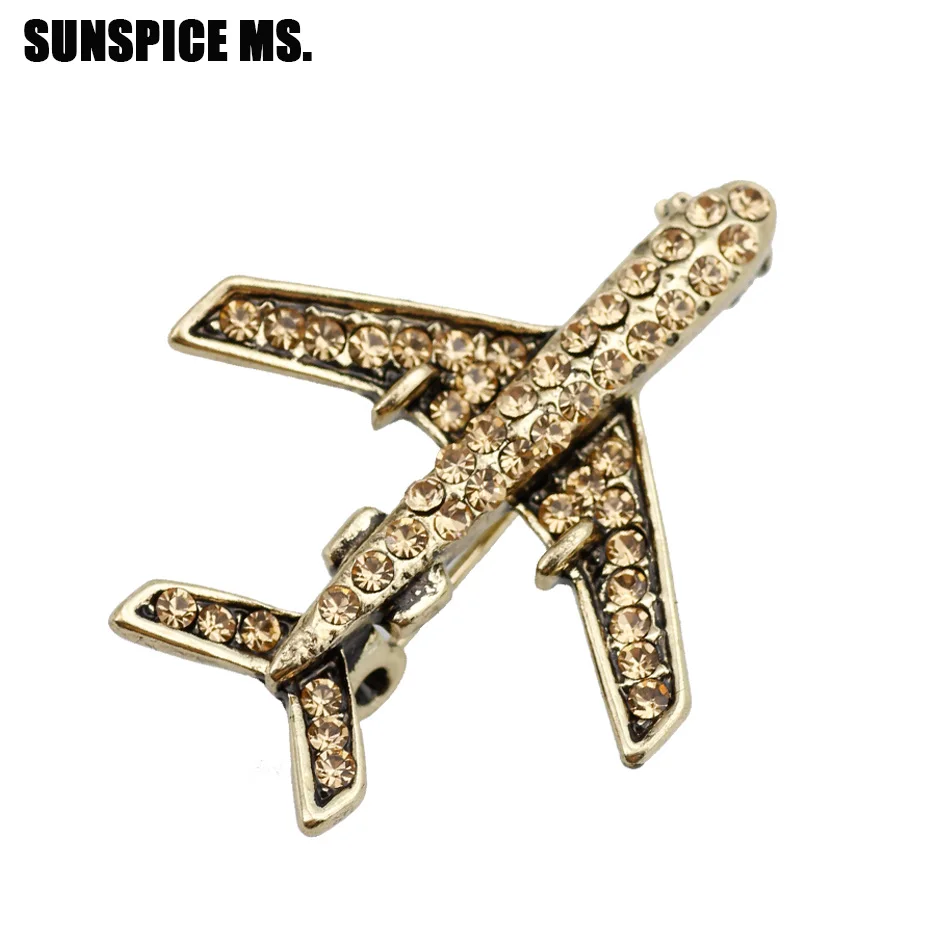 Sunspicems Crystal Plane Brooch Pins for Men Women Metal Inlay Rhinestone Plane Aircraft airplane Broche Brosche Broszka
Sunspicems Crystal Plane Brooch Pins for Men Women Metal Inlay Rhinestone Plane Aircraft airplane Broche Brosche Broszka