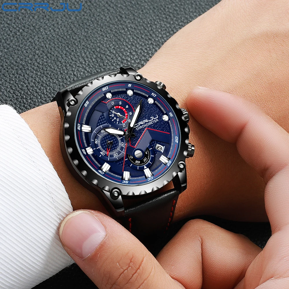 CRRJU Brand Men's Fashion Watches Men Sport Waterproof Quartz Watch Man Leather Military Clock Wrist watches Relogio Masculino
CRRJU Brand Men's Fashion Watches Men Sport Waterproof Quartz Watch Man Leather Military Clock Wrist watches Relogio Masculino