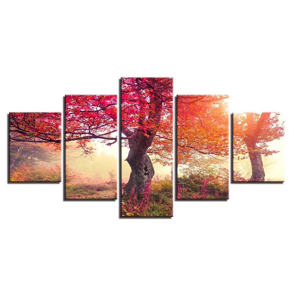 Wall Art Canvas Pictures Living Room HD Prints Poster Framework 5 Pieces Autumn Forest Red Big Trees Scenery Painting Home Decor
Wall Art Canvas Pictures Living Room HD Prints Poster Framework 5 Pieces Autumn Forest Red Big Trees Scenery Painting Home Decor