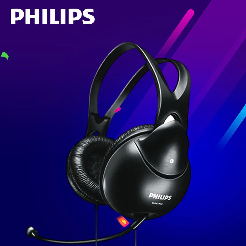 Оригинальные Наушники Philips SHM1900 с поддержкой музыки фильмов и игр микрофоном