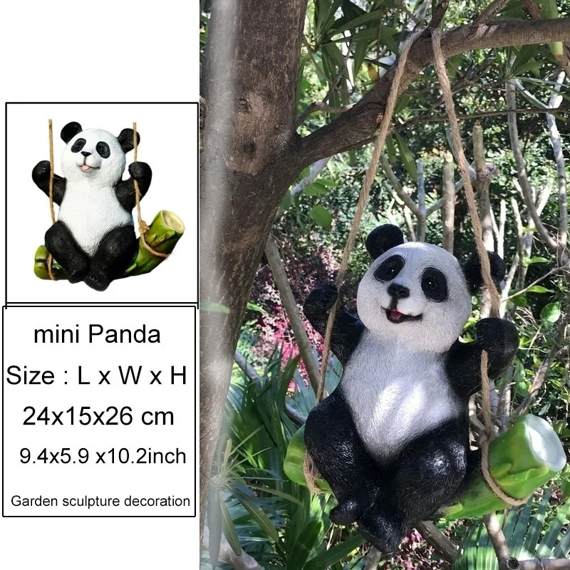 Cute Black and White Panda Swing on Bamboo Creative Statue Home Garden Decoration
Cute Black and White Panda Swing on Bamboo Creative Statue Home Garden Decoration
