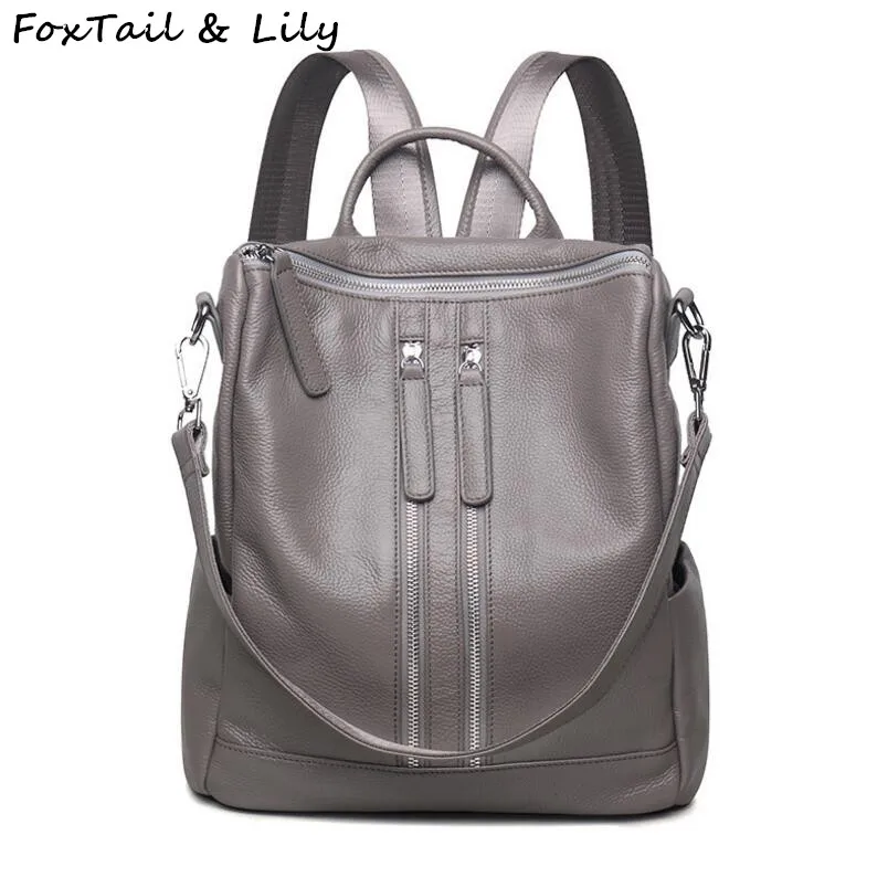 Рюкзак FoxTail & Lily из натуральной кожи черный|genuine leather backpack women|genuine backpackleather women |