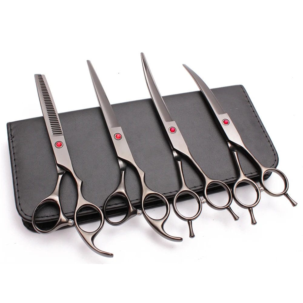 4Pcs Suit 7 inch 19.5cm Engraving Logo Pets Hair Shears Cutting+Thinning+UP&Down Curved Shears Dog Cat Shears Grooming-for-do
4Pcs Suit 7 inch 19.5cm Engraving Logo Pets Hair Shears Cutting+Thinning+UP&Down Curved Shears Dog Cat Shears Grooming-for-do