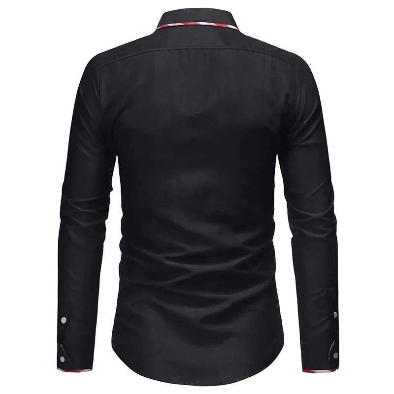 Brand 2018 Fashion Male Shirt Long-Sleeves Tops Lattice Splicing Mens Dress Shirts Slim Men Shirt M-XXL
Brand 2018 Fashion Male Shirt Long-Sleeves Tops Lattice Splicing Mens Dress Shirts Slim Men Shirt M-XXL