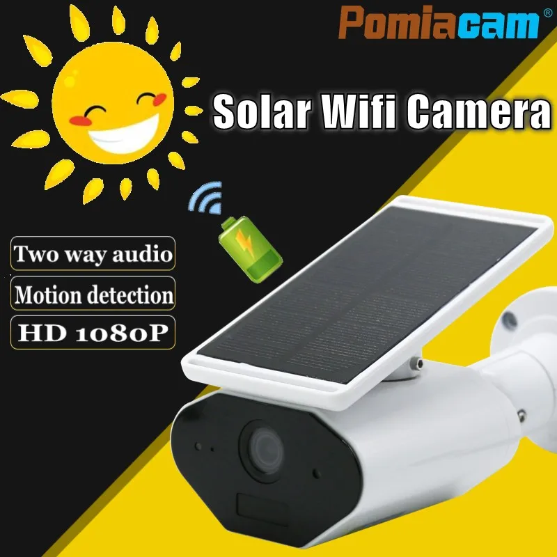 Solar Powered Wifi IP Camera 2.0MP Waterproof Outdoor Security Camera PIR Motion Detection Surveillance CCTV Bullet Camera L4
Solar Powered Wifi IP Camera 2.0MP Waterproof Outdoor Security Camera PIR Motion Detection Surveillance CCTV Bullet Camera L4