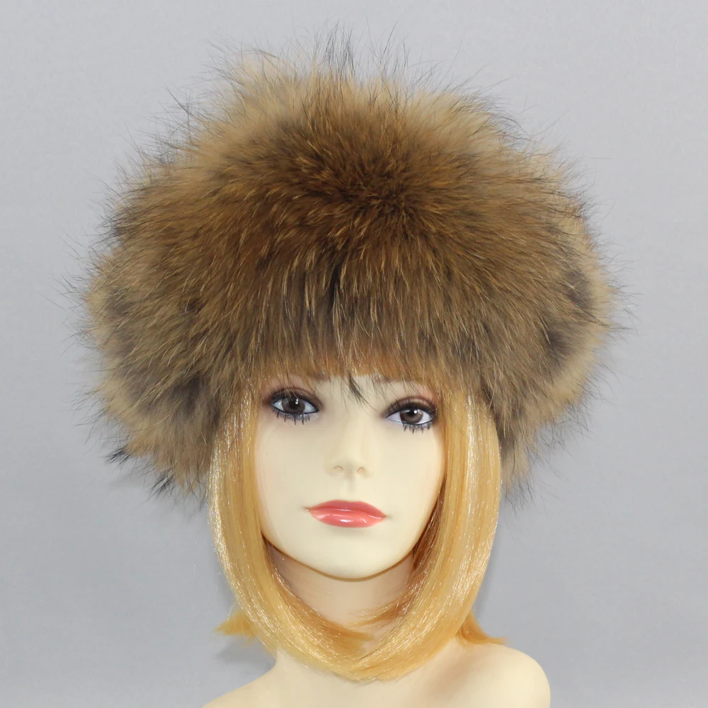 2019 new arrive women real fox fur cap warm ear Bomber Hats raccoon hat earmuffs trapper earflap | Аксессуары для одежды