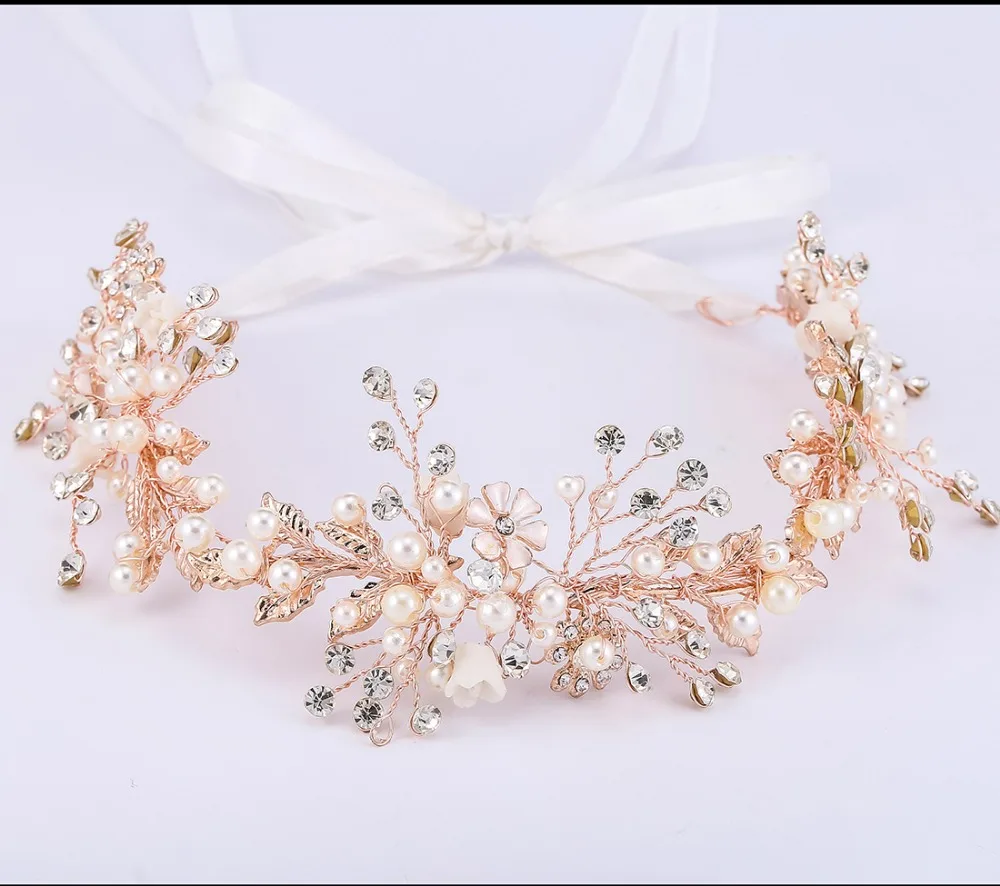 Rose Gold Crystal Headband Baroque Pearl Bridal Headbands Crown Headpiece Headdress Wedding Hair Accessories Bride Tiara Jewelry
Rose Gold Crystal Headband Baroque Pearl Bridal Headbands Crown Headpiece Headdress Wedding Hair Accessories Bride Tiara Jewelry