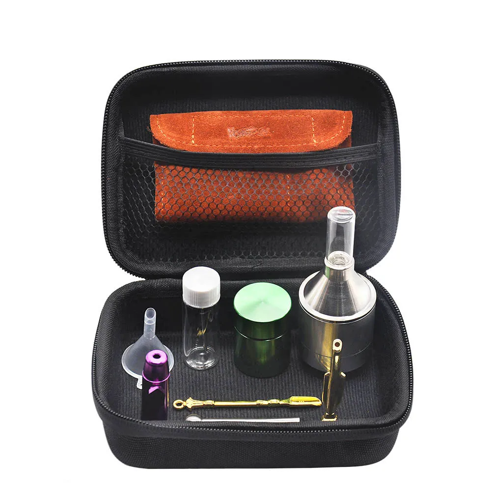 HONEYPUFF Sniffer Snorter Snuff Set Tobacco Stash Jar Grass Pouch Glass Bottle Aluminum Metal Spice Herb Grinder Spoon
HONEYPUFF Sniffer Snorter Snuff Set Tobacco Stash Jar Grass Pouch Glass Bottle Aluminum Metal Spice Herb Grinder Spoon