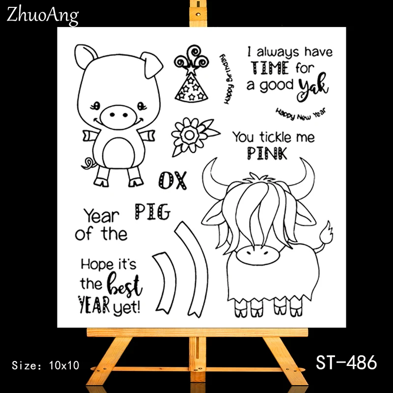 ZhuoAng Lovely yaks and pigs Clear Stamps/Card Making Holiday decorations For scrapbooking Transparent stamps 10*10cm
ZhuoAng Lovely yaks and pigs Clear Stamps/Card Making Holiday decorations For scrapbooking Transparent stamps 10*10cm