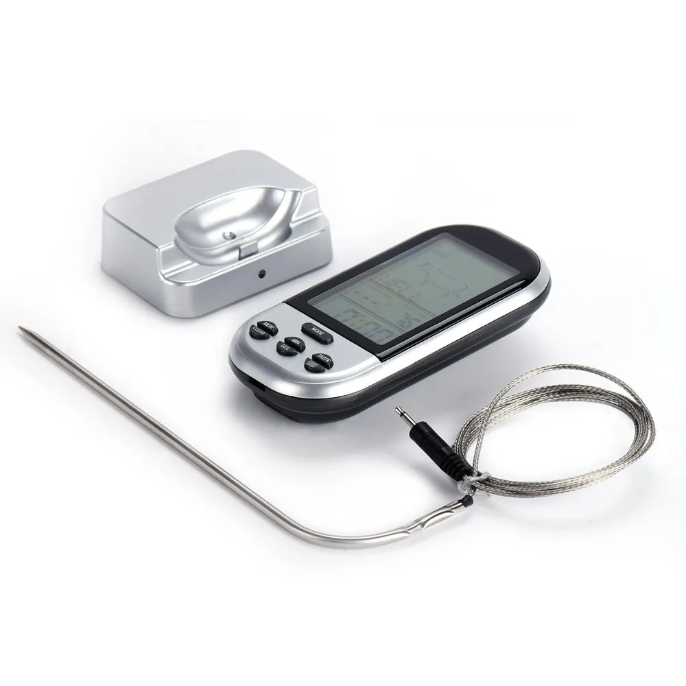 Digital Wireless Cooking Thermometer Digital LCD Display Barbecue Thermometer Timer Probe Food BBQ Meat Kitchen Cooking Tool
Digital Wireless Cooking Thermometer Digital LCD Display Barbecue Thermometer Timer Probe Food BBQ Meat Kitchen Cooking Tool
