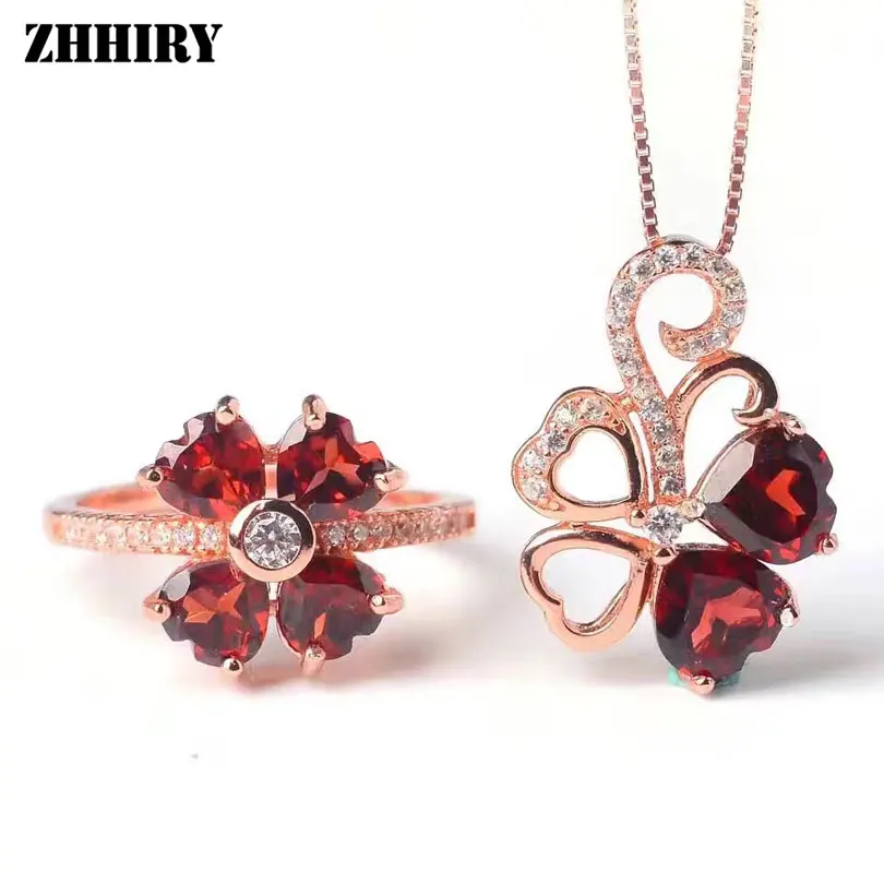 ZHHIRY Women Jewelry Sets Natural Red Garnet Gem Stone Genuine 925 Sterling Silver Ring Pendant Chain
ZHHIRY Women Jewelry Sets Natural Red Garnet Gem Stone Genuine 925 Sterling Silver Ring Pendant Chain
