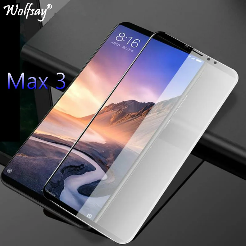 Защитное стекло 9H для Xiaomi Mi Max 3 закаленное с полным покрытием | Мобильные телефоны
