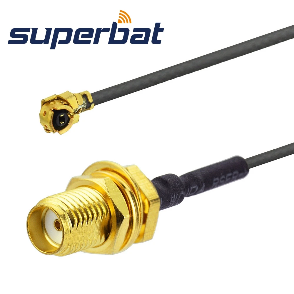 Перегородка с разъемом SMA Superbat на прямую гнездовую розетку IPX/UFL кабелем 1 13 мм 10 см