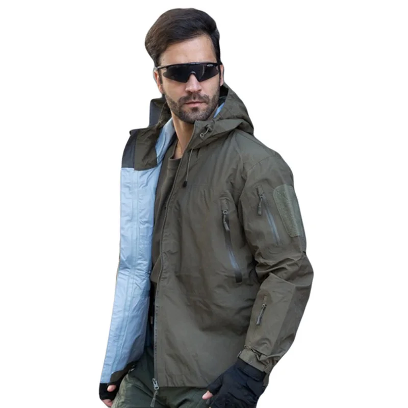 Men Military Tactical Hard Shell jacket Waterproof and Breathable Outdoor Hiking Jacket Camouflage Thin Hoodie Army Coat
Men Military Tactical Hard Shell jacket Waterproof and Breathable Outdoor Hiking Jacket Camouflage Thin Hoodie Army Coat