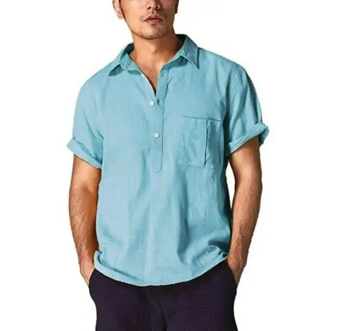 Fashion Men's Linen Short Sleeve Summer Solid Shirts Casual Loose Soft Tops Tee Plus Size M-3XL
Fashion Men's Linen Short Sleeve Summer Solid Shirts Casual Loose Soft Tops Tee Plus Size M-3XL