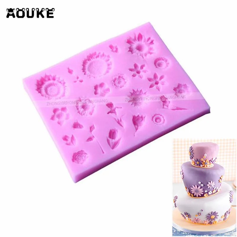 Flower Series Sunflower Roses Tulip Shape Fondant Cake Silicone Mold Chocolate Mould Biscuits Cake Decoration DIY Baking Tools
Flower Series Sunflower Roses Tulip Shape Fondant Cake Silicone Mold Chocolate Mould Biscuits Cake Decoration DIY Baking Tools