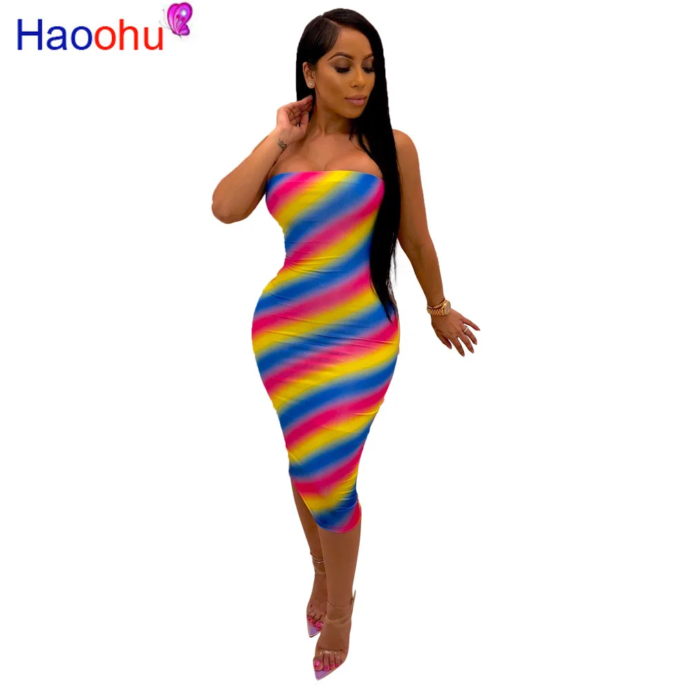 HAOOHU Rainbow Striped Sexy Wrap Dress Summer Clothes for Women Off Shoulder Backless Party Club Dresses Bodycon Midi Dress
HAOOHU Rainbow Striped Sexy Wrap Dress Summer Clothes for Women Off Shoulder Backless Party Club Dresses Bodycon Midi Dress