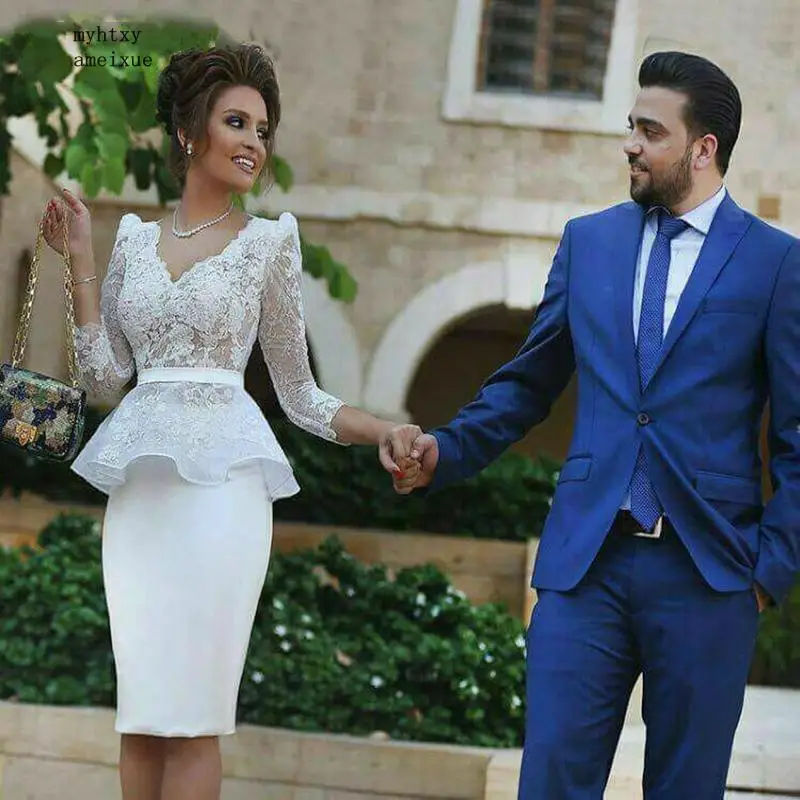 New Arrival Long Sleeve Short Sexy Evening Dress White Lace Appliques Arabic Evening Gowns Short Robe De Soiree Formal Dresses
New Arrival Long Sleeve Short Sexy Evening Dress White Lace Appliques Arabic Evening Gowns Short Robe De Soiree Formal Dresses