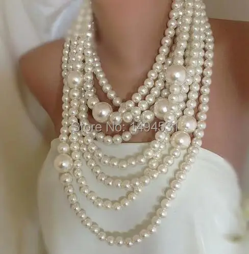 Wholesale Pearl Jewelry Bold Chunky Multi Strand Statement Pearl Necklace Brides Bridesmaids Gift Jewelry - XZN144
Wholesale Pearl Jewelry Bold Chunky Multi Strand Statement Pearl Necklace Brides Bridesmaids Gift Jewelry - XZN144