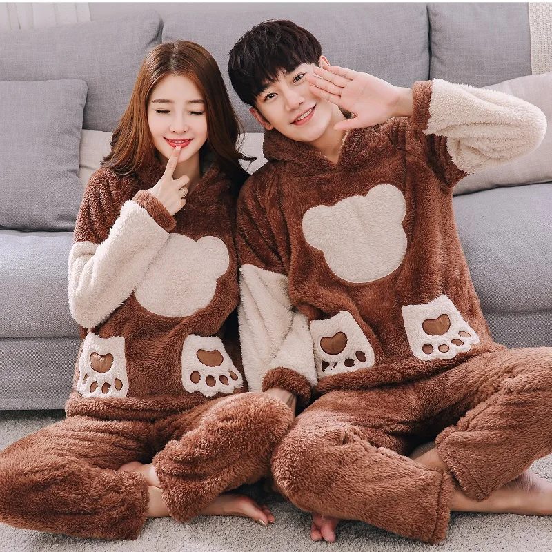 winter Couples Coral Fleece Plush Pajamas women Kigurumi Pyjamas men pijama masculino Hooded long wool sleepwear warm thicker
winter Couples Coral Fleece Plush Pajamas women Kigurumi Pyjamas men pijama masculino Hooded long wool sleepwear warm thicker