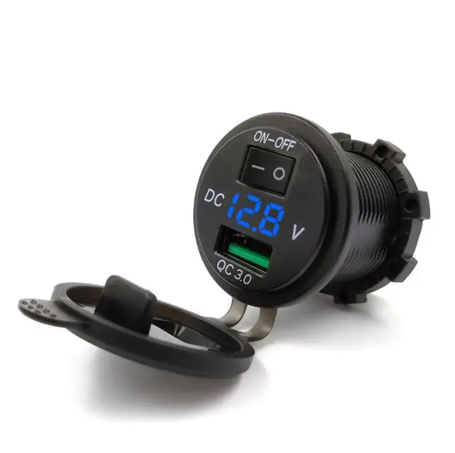 12V 24V Universal QC3.0 Motorcycle Truck Car USB Charger Voltmeter & on-of switch Usb Auto Charger Power Adapt SOCKET
12V 24V Universal QC3.0 Motorcycle Truck Car USB Charger Voltmeter & on-of switch Usb Auto Charger Power Adapt SOCKET