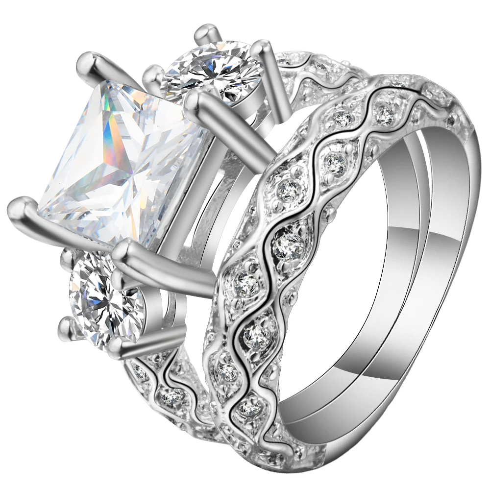 Seanlov Fashion Couple Engagement Ring Clear Zircon Cz Silver Color Birthstone Wedding Band Ring Set For Women Men
Seanlov Fashion Couple Engagement Ring Clear Zircon Cz Silver Color Birthstone Wedding Band Ring Set For Women Men