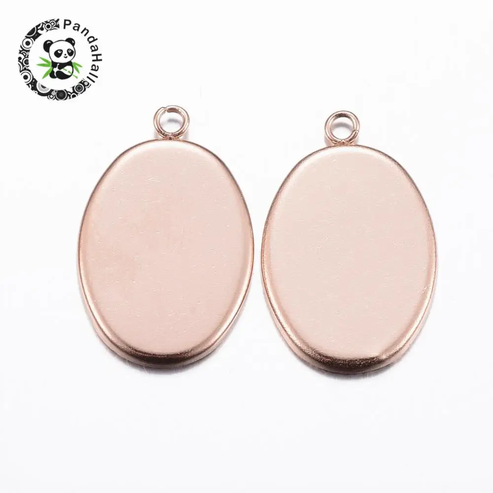 304 Stainless Steel Pendant Cabochon Settings, Oval, Furnace Electroplating, Rose Gold, Tray: 18x13mm; 22x14x1.5mm, Hole: 1.5mm
304 Stainless Steel Pendant Cabochon Settings, Oval, Furnace Electroplating, Rose Gold, Tray: 18x13mm; 22x14x1.5mm, Hole: 1.5mm