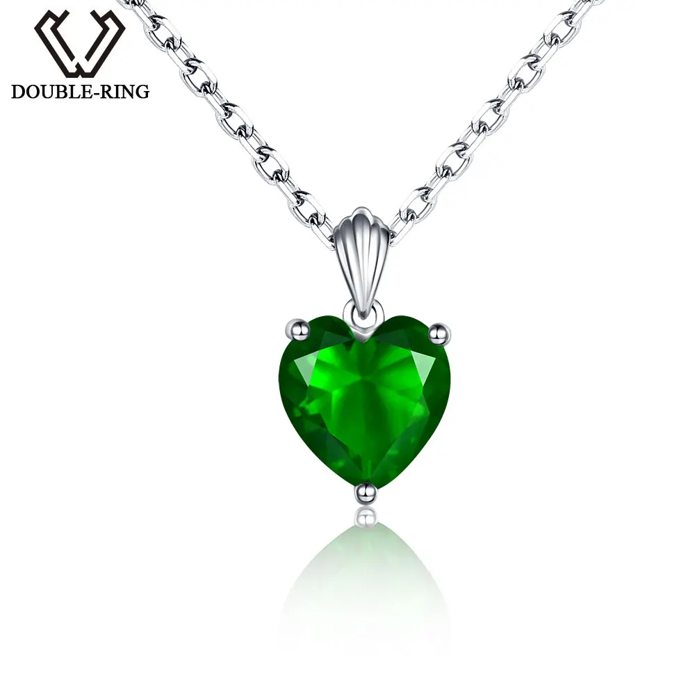 DOUBLE-R Classic Created Emerald Necklaces Real Solid 925 Sterling Silver Necklaces Pendants Fine Wedding Jewelry for women
DOUBLE-R Classic Created Emerald Necklaces Real Solid 925 Sterling Silver Necklaces Pendants Fine Wedding Jewelry for women