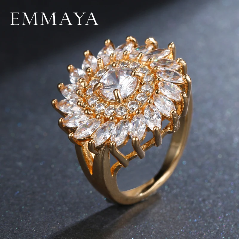 EMMAYA AAA CZ кольца женское кольцо Бижутерия Ювелирные изделия Подарки Золотой цвет