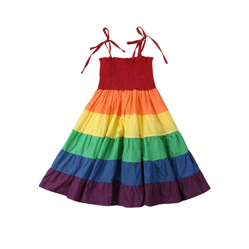 Kids Dress Girls Clothes Fashion Princess Costume 2019 Cotton Sling Rainbow Dress Elastic Chest Ball Gown Beach Dress For 2-8Yrs
Kids Dress Girls Clothes Fashion Princess Costume 2019 Cotton Sling Rainbow Dress Elastic Chest Ball Gown Beach Dress For 2-8Yrs