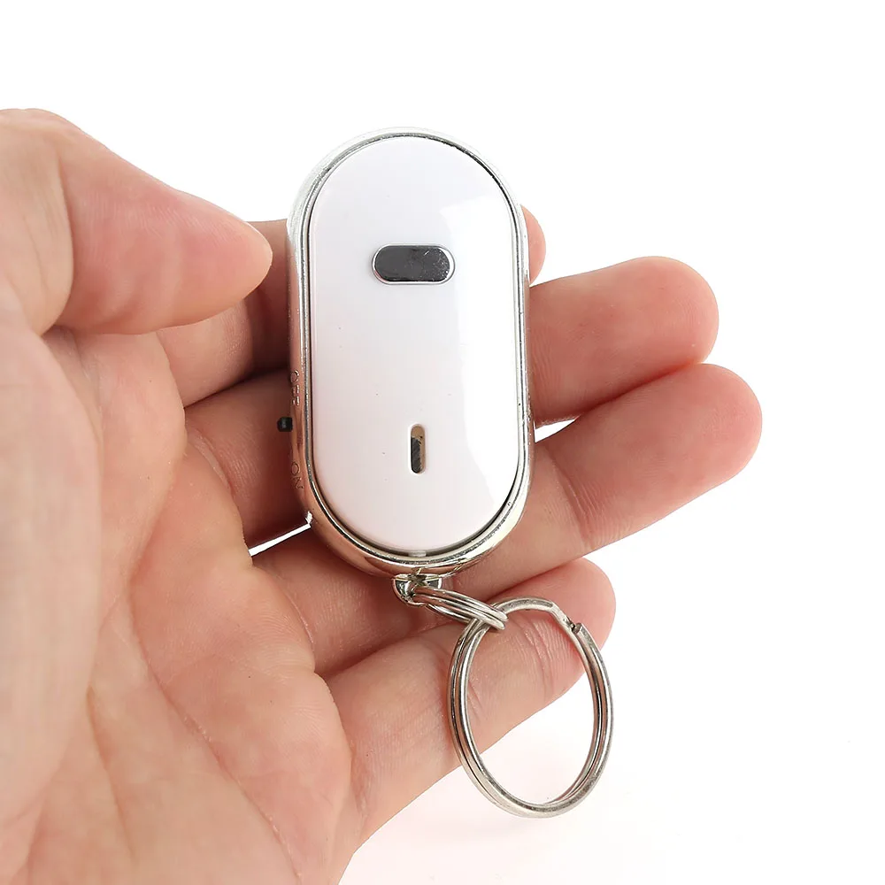 

1PCS High quality Free Shipping White LED Key Finder Locator Find Lost Keys Chain Keychain Whistle Sound Control