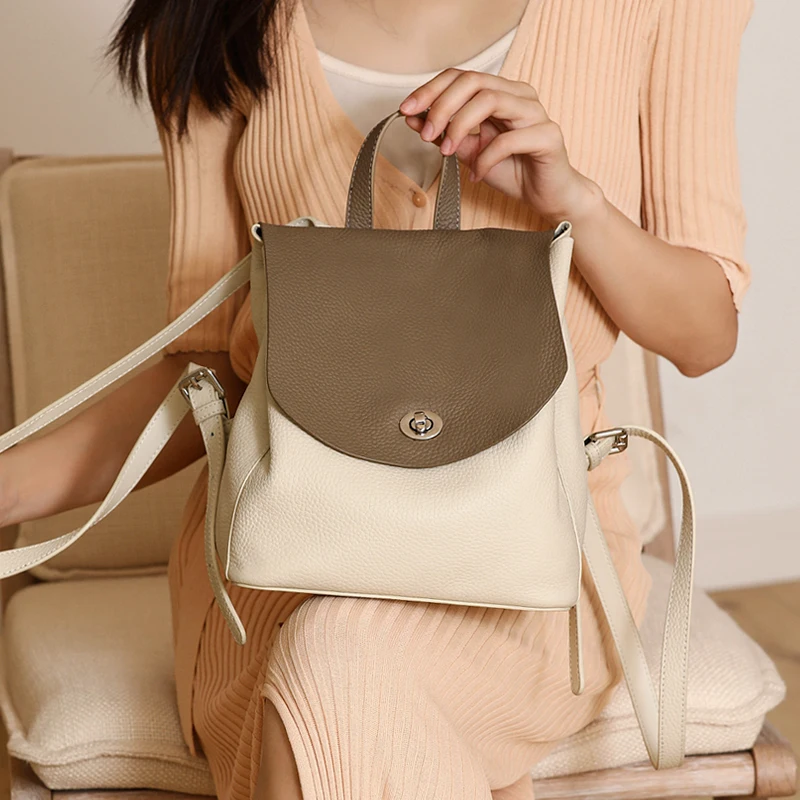 WOONAM Women Fashion Handbag Top Hide Genuine Grained Calf Leather Contrast Color Backpack Bag WB1004
WOONAM Women Fashion Handbag Top Hide Genuine Grained Calf Leather Contrast Color Backpack Bag WB1004