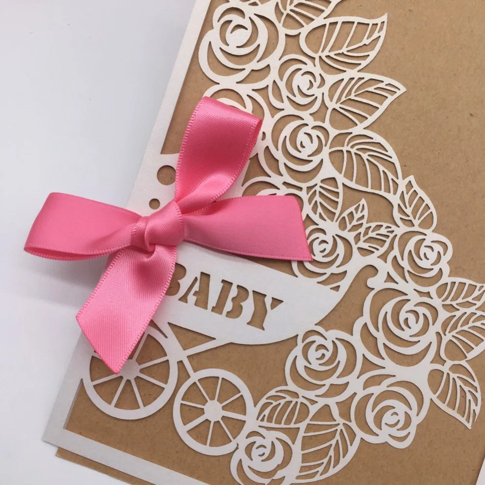 30Pcs Laser Cut Pearl paper Pink Color Baby Shower Girl's boy Birthday Invitation Cards Event&Party Supplies with ribbon Bowknot
30Pcs Laser Cut Pearl paper Pink Color Baby Shower Girl's boy Birthday Invitation Cards Event&Party Supplies with ribbon Bowknot