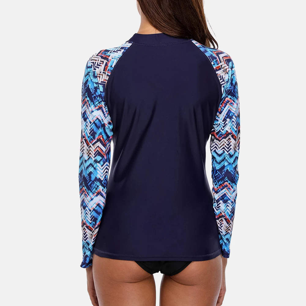 Рубашка Anfilia Женская с длинным рукавом купальник геометрическим принтом топ для