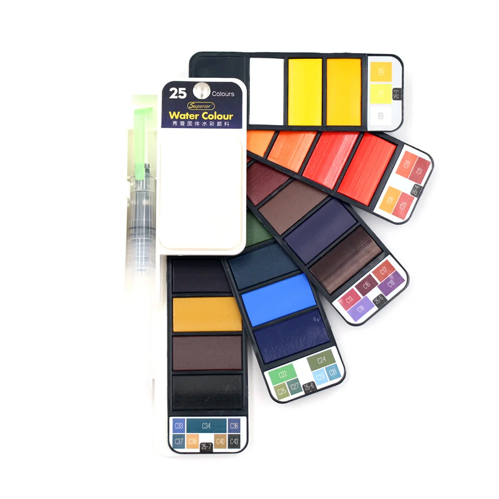 Superior Solid Watercolor Paint multiple colour Set With Water Brush Pen Foldable Travel Water Color Pigment Dropshipping
Superior Solid Watercolor Paint multiple colour Set With Water Brush Pen Foldable Travel Water Color Pigment Dropshipping
