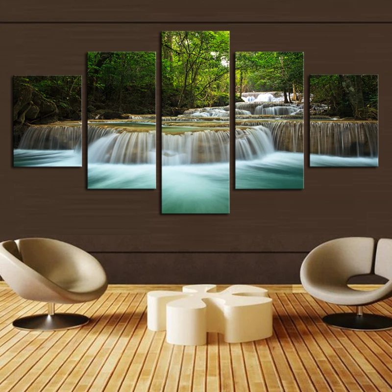 2017 Real Cuadros (no Frame)5 Pcs Waterfall Painting Canvas Wall Art Picture Home Decoration Living Room Print Painting--large
2017 Real Cuadros (no Frame)5 Pcs Waterfall Painting Canvas Wall Art Picture Home Decoration Living Room Print Painting--large