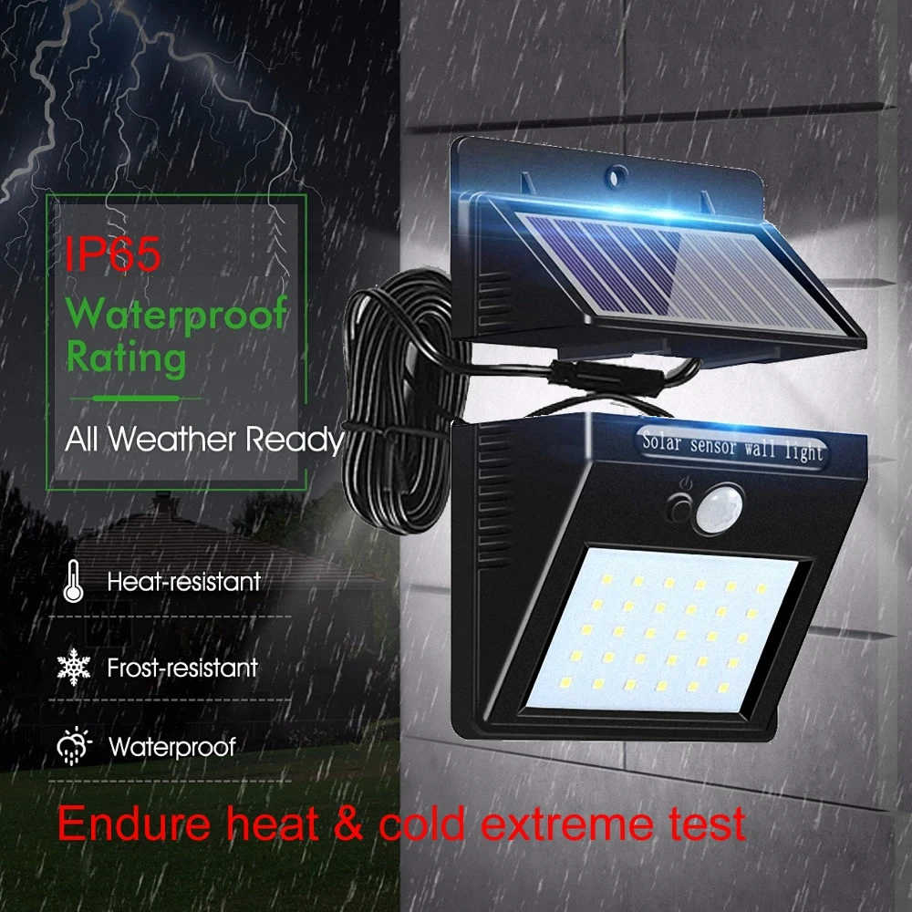 30 leds solar light split mounting pIR motion sensor led indoor outdoor lamp waterproof ip65 for street garden patio home camps | Лампы и