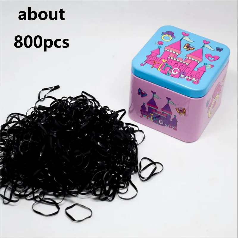 800 шт./компл. аксессуары для волос девочек эластичные повязки в коробке подарок