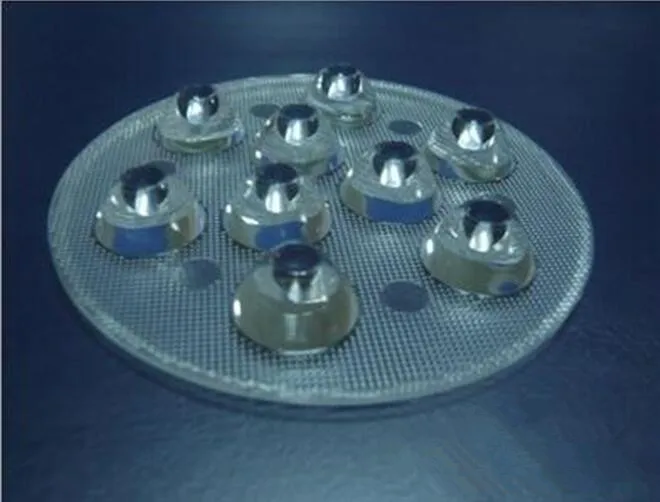 GRA-92 High quality LED Optical Lens 9P, Size: 92X12.1mm, 25, 45 degree, Bead Surface, With step, PMMA materials
GRA-92 High quality LED Optical Lens 9P, Size: 92X12.1mm, 25, 45 degree, Bead Surface, With step, PMMA materials