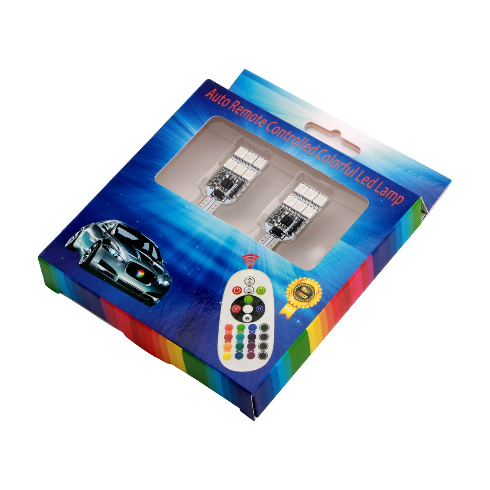 2pcs DC 12V RGB W5W T10 5050 12 SMD Led Lamp Bulbs Auto Dome Reading Indicator Door Light with Remote Controller
2pcs DC 12V RGB W5W T10 5050 12 SMD Led Lamp Bulbs Auto Dome Reading Indicator Door Light with Remote Controller