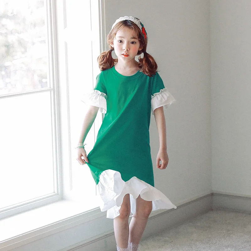 4-16Y Retail Dresses for Girls Cotton Child Kids Dress Baby Children Dresses O-neck Short Sleeve Lotus Leaf Girls Dresses GDR339
4-16Y Retail Dresses for Girls Cotton Child Kids Dress Baby Children Dresses O-neck Short Sleeve Lotus Leaf Girls Dresses GDR339