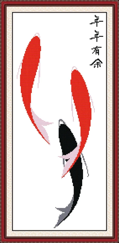 Surplus year after year cross stitch kit Chinese fish pattern count print canvas embroidery DIY handmade needlework supplies bag
Surplus year after year cross stitch kit Chinese fish pattern count print canvas embroidery DIY handmade needlework supplies bag